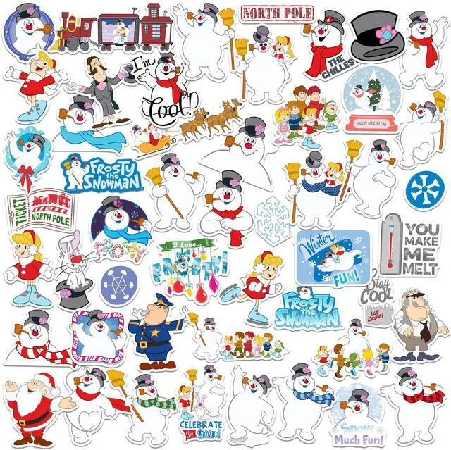 Main image of Frosty The Snowman 50 Vinyl Stickers Waterproof Die-Cut Decals Laptop Car