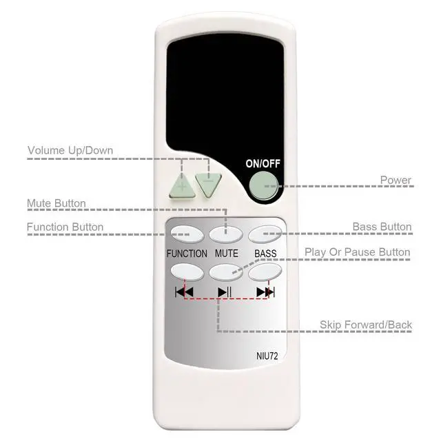 Alt view image 3 of 7 - Replacement Remote Control for Samsung Audio Dock System AH59-02483A DA-E750 DA-E751 DA-E750/ZA DA-E751/ZA DA-E751/EN DA-E750/ZF DA-E750/XA DAE750/ZA DA-E750/XU DA-E750/RU DA-E750/SJ DA-E750/SW