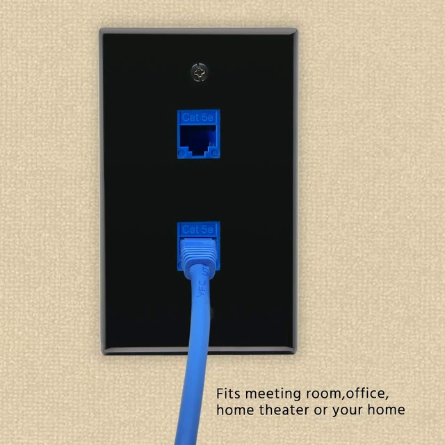 Alt view image 4 of 5 - 2 Port Keystone Jack Wall Plate with Smooth Face (50-Pack, Black)
