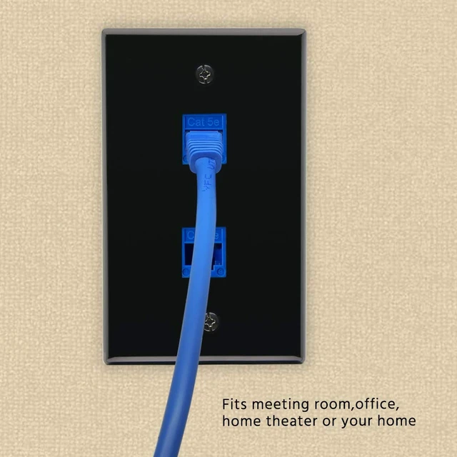 Alt view image 5 of 5 - 2 Port Keystone Jack Wall Plate with Smooth Face (50-Pack, Black)