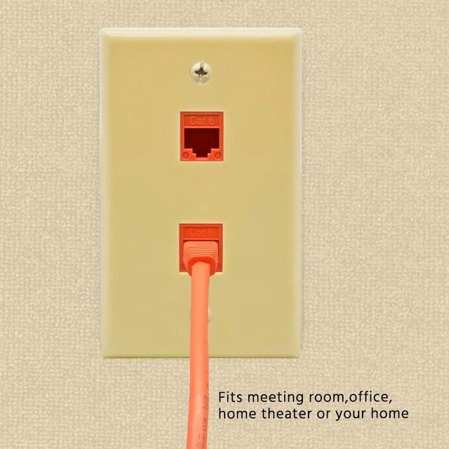 Alt view image 4 of 4 - 2 Port Keystone Jack Wall Plate with Smooth Face (50-Pack, Ivory)