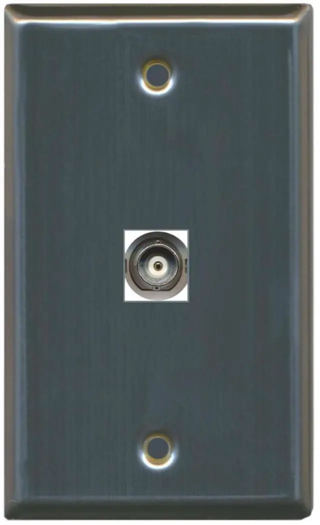 Main image of BNC Video Wall Plate with Keystone Coupler Type Jack - 1 Port - Stainless Steel