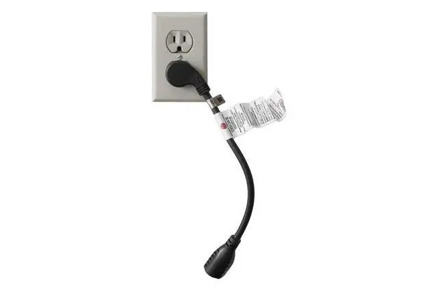 Alt view image 3 of 7 - 1ft 16/3 AWG Ultra Low Profile NEMA 5-15P Right Angle to NEMA 5-15R Power Cord, Black