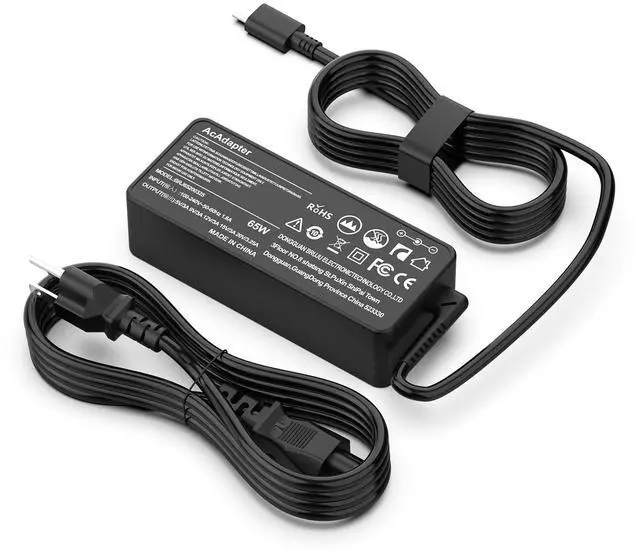 Main image of 65W 45W USB-C Laptop Charger Compatible with Lenovo X1 Carbon, ThinkPad T480/T490/T14/T14s, Yoga C740, IdeaPad Flex 5/E15, and ADLX65 Series (20V 3.25A)