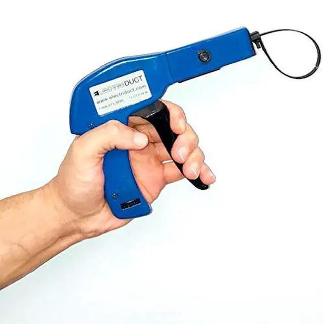 Alt view image 2 of 3 - Cable Tie Gun Zip Tie Cutting and Fastening Tool with Adjustable Tension Flush Cut and 500 8" Nylon Cable Ties Assorted Colors Cable Management Kit