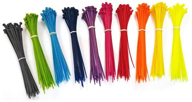 Alt view image 3 of 3 - Cable Tie Gun Zip Tie Cutting and Fastening Tool with Adjustable Tension Flush Cut and 500 8" Nylon Cable Ties Assorted Colors Cable Management Kit