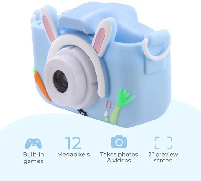 Alt view image 4 of 7 - Kids Tech - Kids Camera 2" Screen for Joyful Moments - Snap 12MP Pics, Record 1080p HD Videos, Build in Games, Durable Drop-Proof Case, USB Rechargeable for Non-Stop Fun