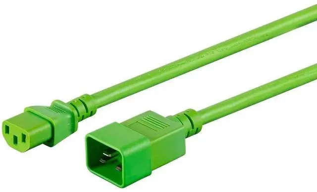 Alt view image 2 of 6 - Power Cable/Cord - 6 Feet - Green | 14AWG for PDU 15A (IEC 60320 C13 to IEC 60320 C20)