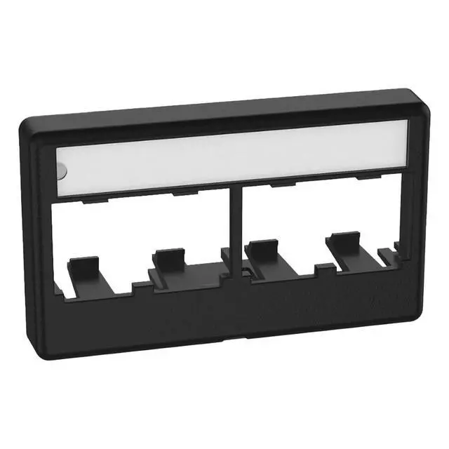 Alt view image 2 of 4 - CFFPL4BL Snap-On 4-Port Modular Furniture Faceplate, Black