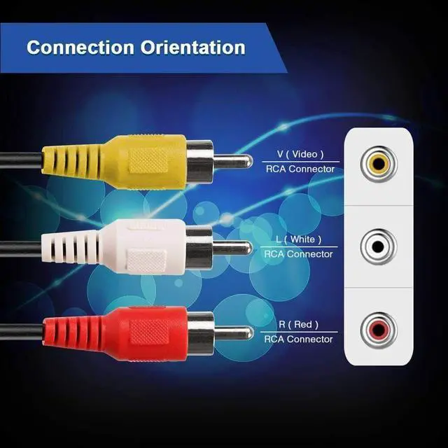 Alt view image 5 of 6 - 3 Male to 3 Male RCA Audio Video AV Composite Cable Universal Wire PVC Black Cord 12 feet