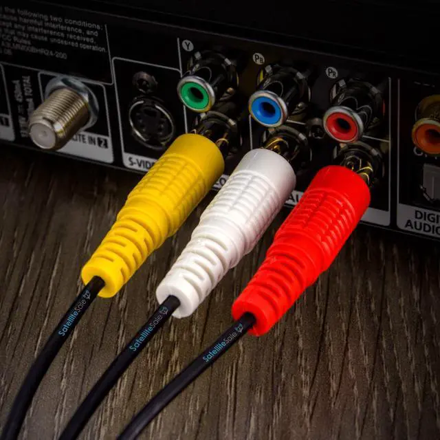 Alt view image 4 of 6 - 3 Male to 3 Male RCA Audio Video AV Composite Cable Universal Wire PVC Black Cord 12 feet