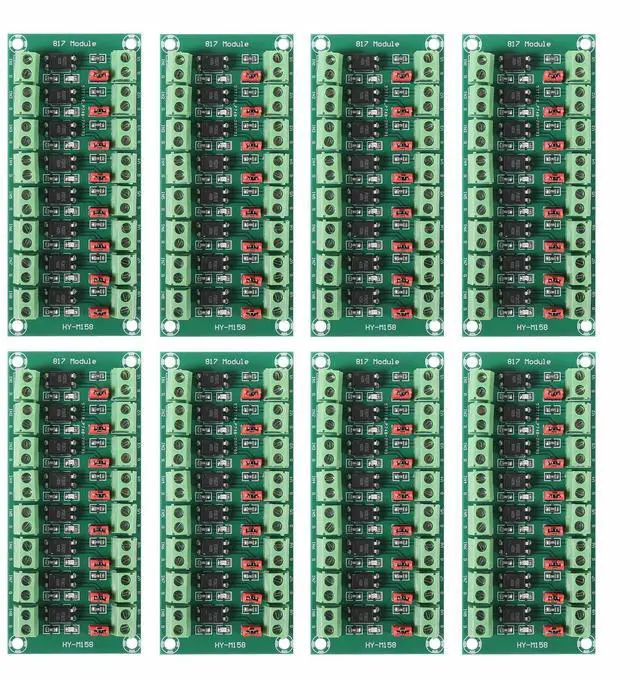 Main image of 8PCS PC817 Optocoupler Isolation Board Voltage Converter Adapter Module 3.6-30V Driver Photoelectric Isolated Module Easy to Use(8 Channel)