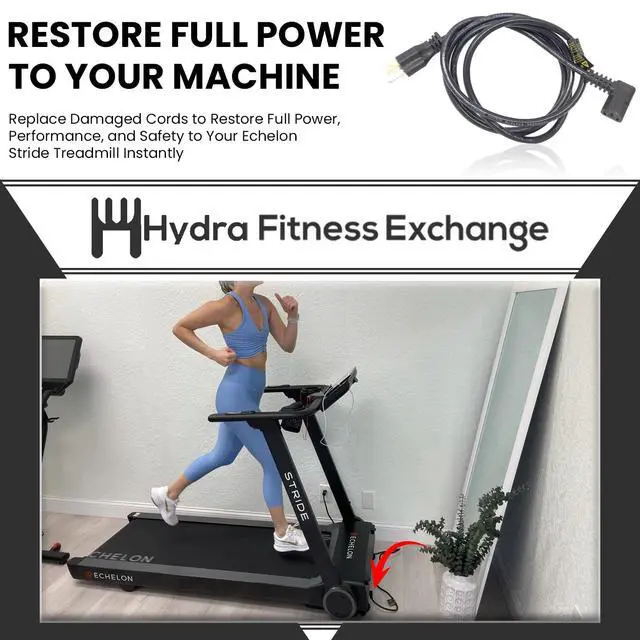Alt view image 6 of 7 - Right Angle Power Cord 10FT Heavy Duty 16AWG AC Power Cable, Heat-Resistant & Flexible Treadmill, Elliptical, Fitness Equipment Replacement
