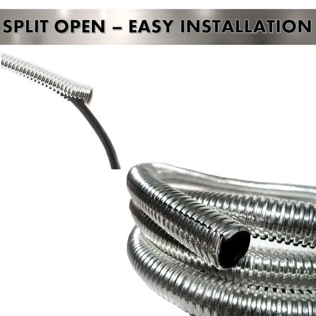 Alt view image 3 of 7 - Bentley Harris ConvoShield Aluminized Nylon Wire Loom Tubing 1/2" Inch Diameter 39 Inch Long | Chrome Finish Wire Loom | High Temp. For Automotive Applications