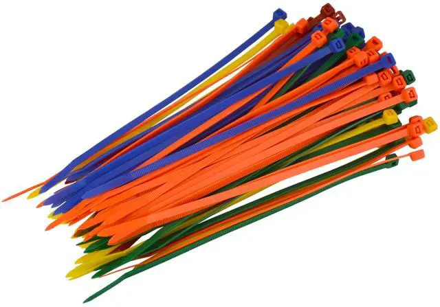 Main image of Pro Tie AC8SD100 8-Inch Assorted Color Standard Duty Color Cable Tie, Assorted Nylon, 100-Pack