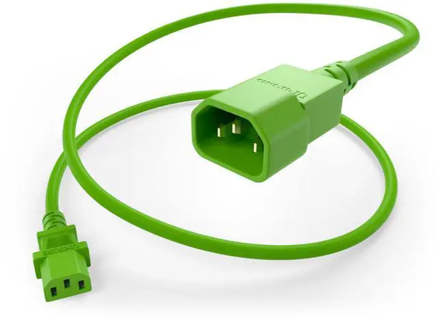 Main image of 6ft PDU Power Cable C13 to C14 10Amp 18AWG 250V SVT Jacket UL Listed, Green, 6 Foot