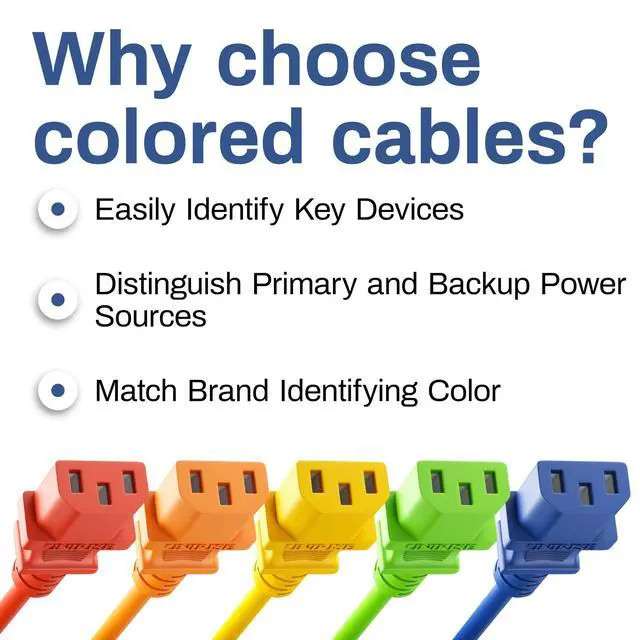 Alt view image 6 of 6 - PDU Power Cable C13 to C14, 4.5 Foot - 20 Pack Black, 10 Amp - SJT 250V, UL Listed, 18AWG IEC Extension Cord, Reliable Server Rack Power Cable for PDU, UPS, Network Equipment, Data Centers