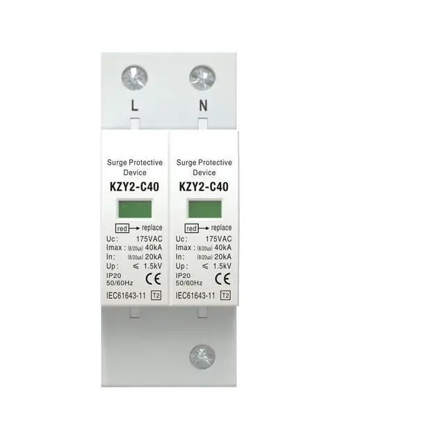 Alt view image 2 of 4 - 1P 2P AC 120V 175V 20KA-40KA Lightning Protector Surge Protective Device SPD with PE House Safety Electricity Protector(1P 120V)