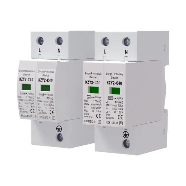 Alt view image 4 of 4 - 1P 2P AC 120V 175V 20KA-40KA Lightning Protector Surge Protective Device SPD with PE House Safety Electricity Protector(1P 120V)