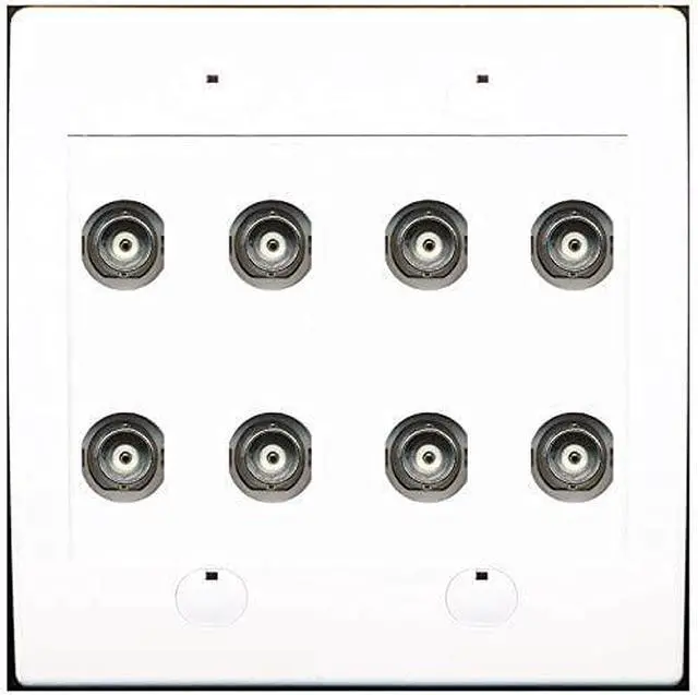 Main image of 8 Port BNC Female/Female HD-SDI Jack Wall Plate - White
