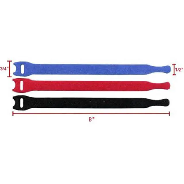 Alt view image 2 of 2 - 8" Hook & Loop Cable Ties - 50 Pieces - Color: Blue