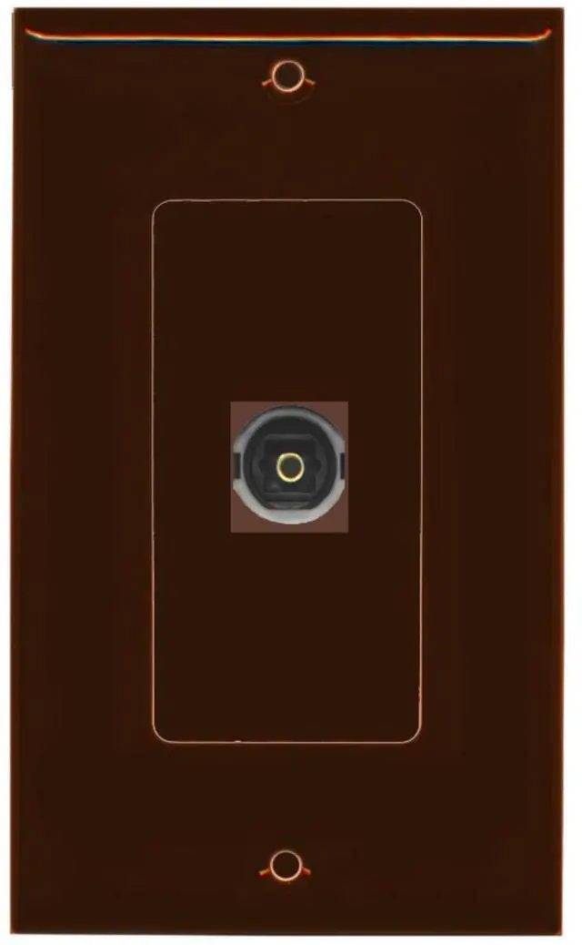 Main image of 1 Toslink Digital Audio Port Wall Plate Decorative - Brown - Bracket Included