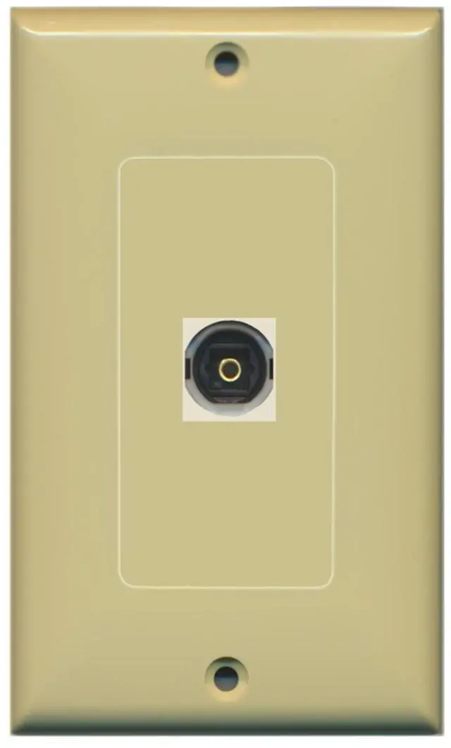 Main image of 1 Toslink Digital Audio Port Wall Plate Decorative - Ivory - Bracket Included