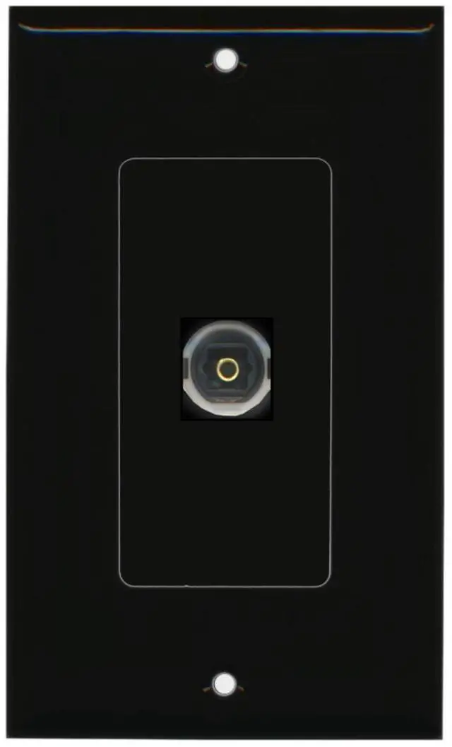 Main image of 1 Toslink Digital Audio Port Wall Plate Decorative - Black - Bracket Included