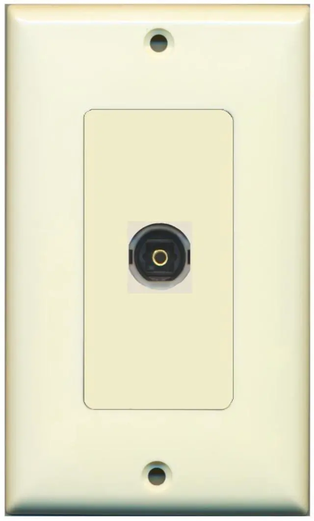 Main image of 1 Toslink Digital Audio Port Wall Plate Decorative - Light Almond - Bracket Included