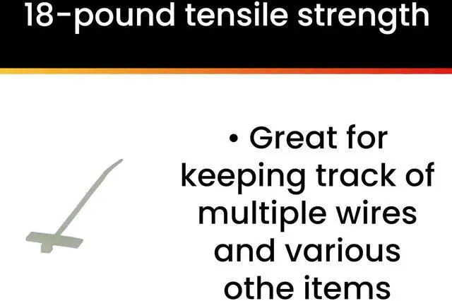 Alt view image 3 of 6 - Pro Tie N4HID100 4.0 Inch Horizontal ID Cable Tie, Natural Nylon, 100-Pack