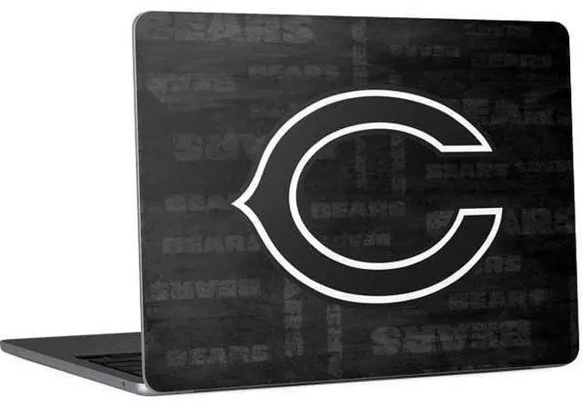 Main image of Decal Laptop Skin Compatible with MacBook Air 13in M4 (2025) - Officially Licensed NFL Chicago Bears Black & White Design