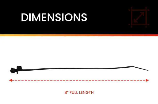 Alt view image 4 of 6 - Pro Tie Fir Tree Push Mount Nylon Cable Ties for Indoor and Outdoor Use |8-Inch, 50 lbs. Tensile Strength, UV Black Nylon, 100-Pack (PN: B8FTPM100)