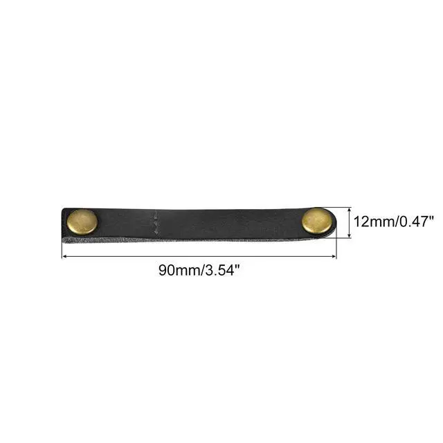 Alt view image 2 of 6 - Pack of 20 Leather Cable Straps Cable Ties, Cord Organizer, Portable Cable Management for USB Cables, Headphone Wires, Black/Golden