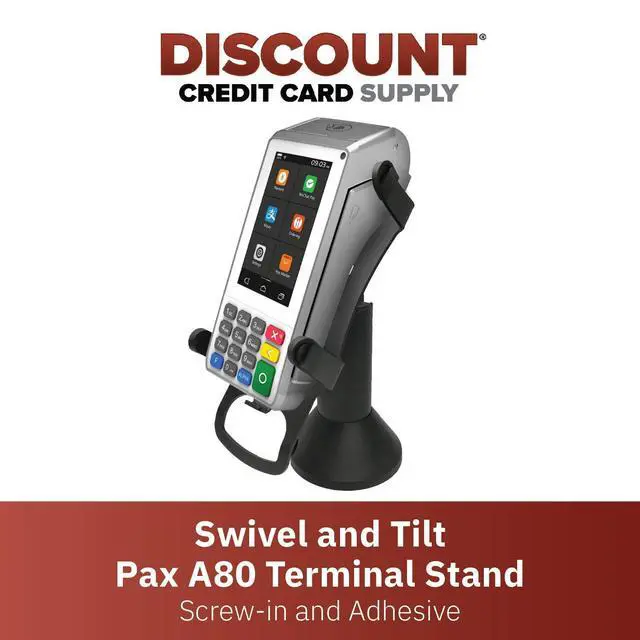 Alt view image 2 of 6 - DCCStands Swivel and Tilt Stand Pax A80 Terminal Stand, Screw-in and Adhesive