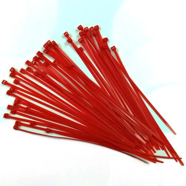 Alt view image 3 of 3 - Cable Tie Gun Zip Tie Cutting and Fastening Tool with Adjustable Tension Flush Cut and 100 11" Red Nylon Cable Ties Cable Management Kit