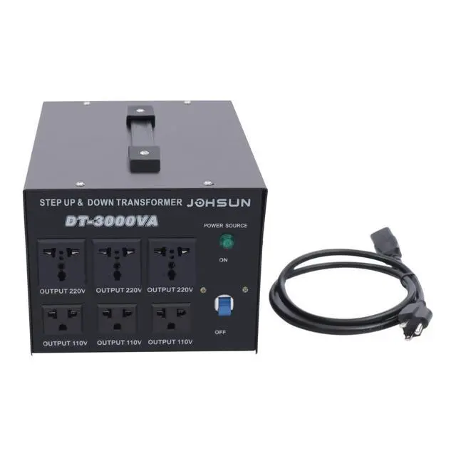 Alt view image 3 of 7 - Step UP/Down Transformer 220v to 110v, 3000W Voltage Converter 220 to 110 120v to 240V Heavy Duty Power Transformer Automatic Voltage Regulator Stabilizer Circuit Breaker Protection