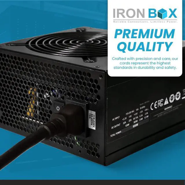Alt view image 7 of 7 - IronBox Electric C14 to C19 Power Cords - 13A, 250V, 16/3 AWG SJT - UL Listed Power Supply Cable - Heavy Duty Power Cord Extension for Computer, Monitor, PDU, Desktop, Audio and More (10 ft, Black)