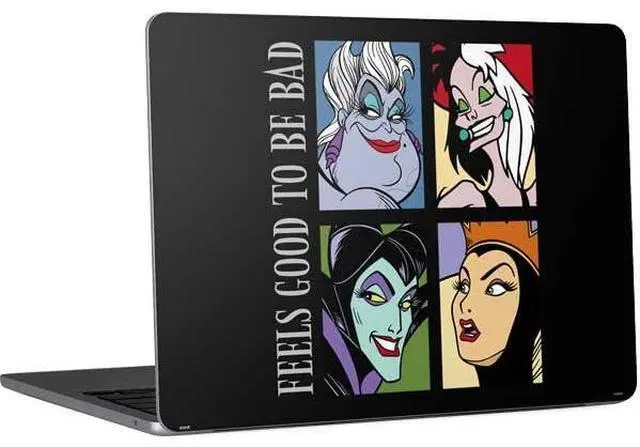 Main image of Decal Laptop Skin Compatible with MacBook Air 13in M4 (2025) - Officially Licensed Disney Villains Characters Feels Good to Be Bad Design