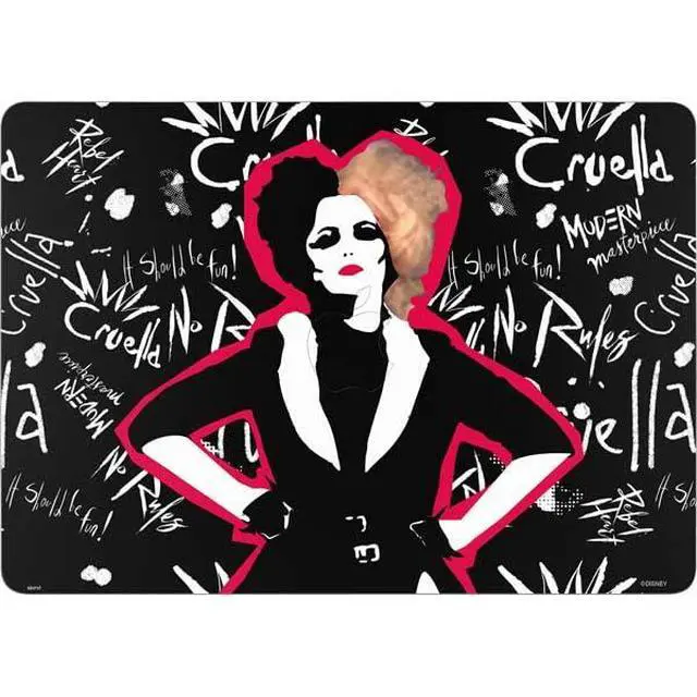 Alt view image 2 of 4 - Decal Laptop Skin Compatible with MacBook Air 13in M4 (2025) - Officially Licensed Disney Cruella (2021) Animated Pattern Design
