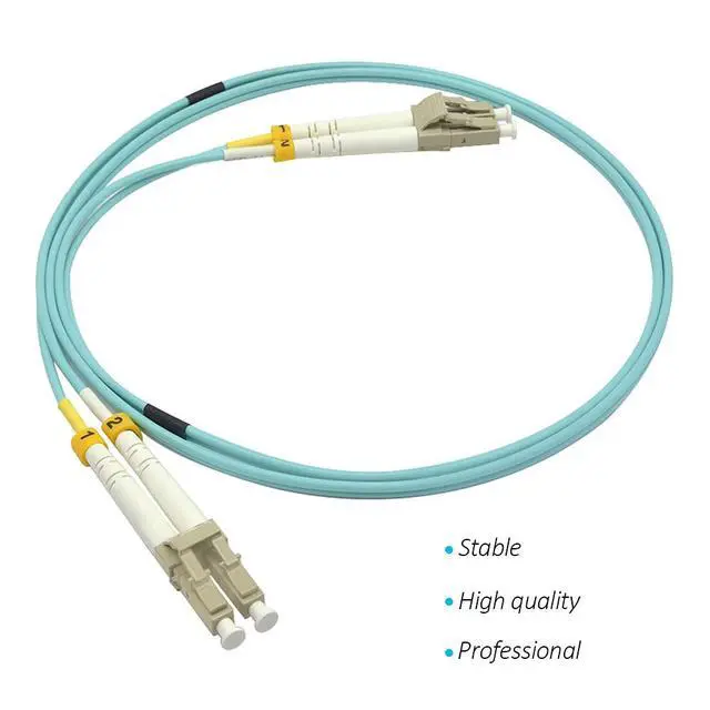 Alt view image 4 of 6 - LC/UPC- LC/UPC OM4 Multimode Duplex 50/125 10Gb Aqua Fiber Optic Patch Cable (10 Meter, 1-Piece)