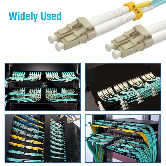 Alt view image 6 of 6 - LC/UPC- LC/UPC OM4 Multimode Duplex 50/125 10Gb Aqua Fiber Optic Patch Cable (10 Meter, 1-Piece)