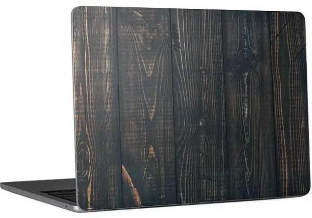 Main image of Decal Laptop Skin Compatible with MacBook Air 13in M4 (2025) - Black Painted Wood Design