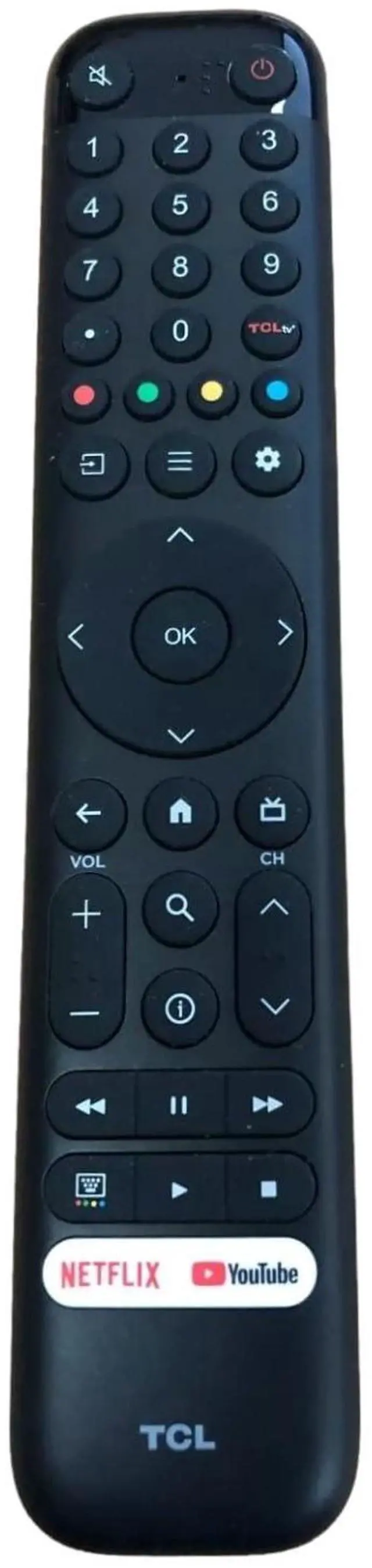 Main image of OEM Replacement Google Remote Control fits for All TCL Google TV LED QLED 4K UHD Smart TV with 2 Shortcut Buttons Netflix and Prime Video Buttons - RC716 (No Voice Command Control Function)