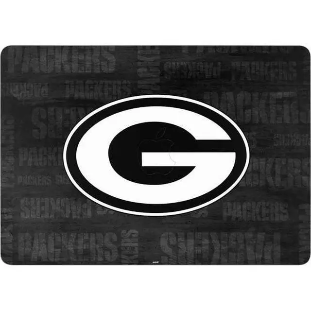 Alt view image 2 of 4 - Decal Laptop Skin Compatible with MacBook Air 13in M4 (2025) - Officially Licensed NFL Green Bay Packers Black & White Design