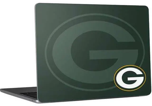 Main image of Decal Laptop Skin Compatible with MacBook Air 13in M4 (2025) - Officially Licensed NFL Green Bay Packers Double Vision Design