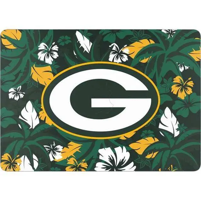 Alt view image 2 of 4 - Decal Laptop Skin Compatible with MacBook Air 13in M4 (2025) - Officially Licensed NFL Green Bay Packers Tropical Print Design