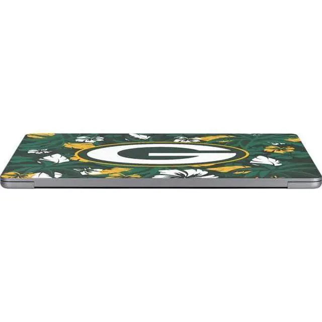 Alt view image 3 of 4 - Decal Laptop Skin Compatible with MacBook Air 13in M4 (2025) - Officially Licensed NFL Green Bay Packers Tropical Print Design