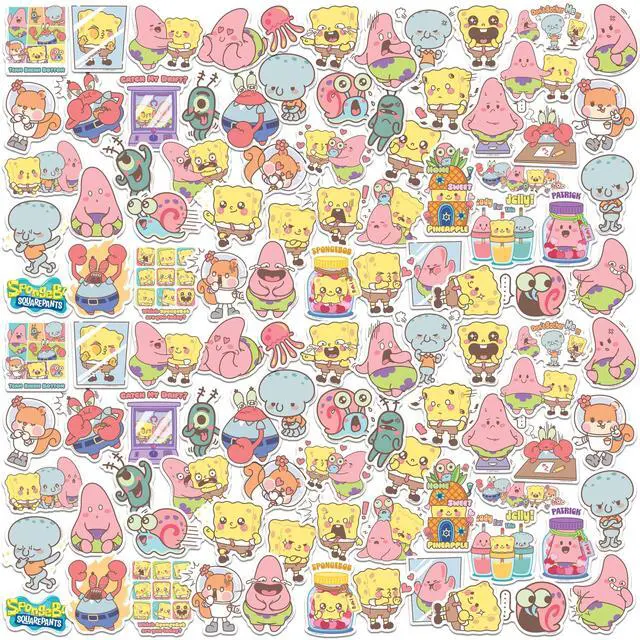 Main image of Spongebob Squarepants Chibi 100 Vinyl Stickers Waterproof Die-Cut Decals
