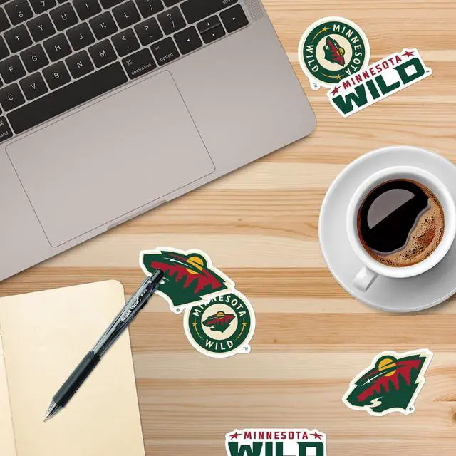 Alt view image 5 of 6 - NHL Minnesota Wild Logo 100 Vinyl Stickers Waterproof Die-Cut Decals Laptop