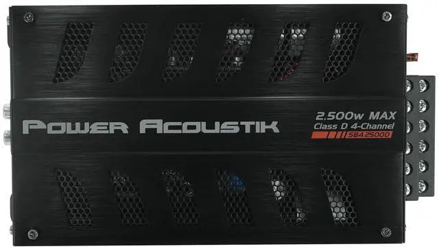 Alt view image 2 of 5 - SB4-2500D 2500W Max 4-Channel Class D Car Amplifier, 2-Ohm Stable, Compact Chassis, Bass Boost, High/Low Pass Filters